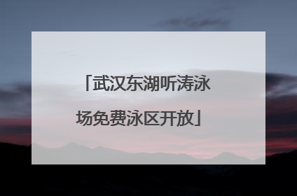 武汉东湖听涛泳场免费泳区开放