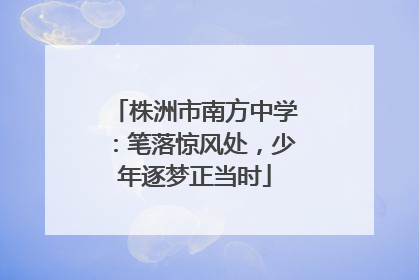 株洲市南方中学：笔落惊风处，少年逐梦正当时