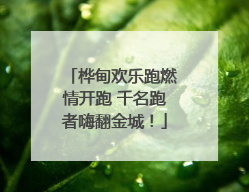 桦甸欢乐跑燃情开跑 千名跑者嗨翻金城！
