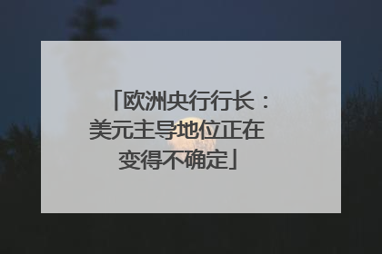 欧洲央行行长：美元主导地位正在变得不确定