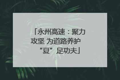 永州高速：聚力攻坚 为道路养护“夏”足功夫