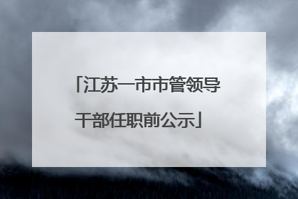 江苏一市市管领导干部任职前公示