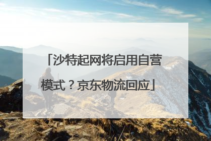 沙特起网将启用自营模式？京东物流回应
