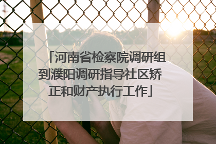 河南省检察院调研组到濮阳调研指导社区矫正和财产执行工作