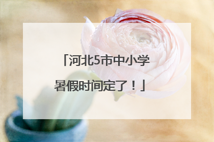 河北5市中小学暑假时间定了！