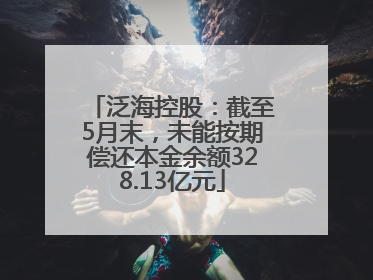泛海控股：截至5月末，未能按期偿还本金余额328.13亿元