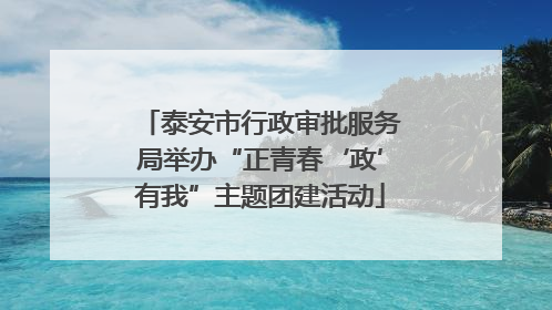 泰安市行政审批服务局举办“正青春‘政’有我”主题团建活动