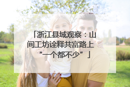 浙江县域观察：山间工坊诠释共富路上“一个都不少”