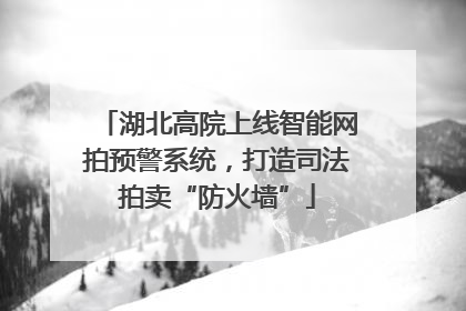 湖北高院上线智能网拍预警系统，打造司法拍卖“防火墙”
