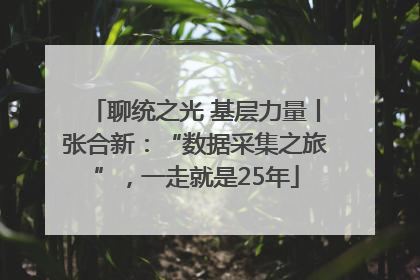 聊统之光 基层力量丨张合新：“数据采集之旅”，一走就是25年