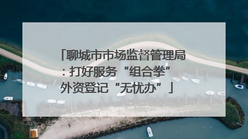 聊城市市场监督管理局：打好服务“组合拳” 外资登记“无忧办”