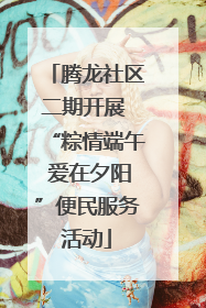 腾龙社区二期开展 “粽情端午 爱在夕阳”便民服务活动