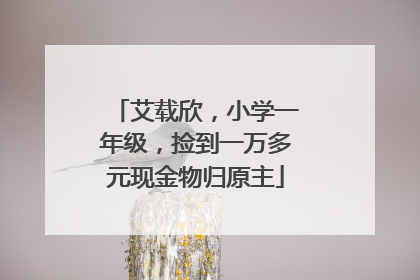 艾载欣，小学一年级，捡到一万多元现金物归原主