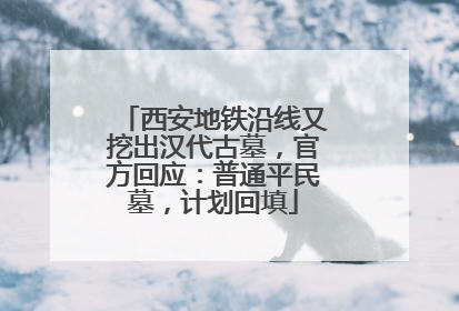 西安地铁沿线又挖出汉代古墓，官方回应：普通平民墓，计划回填