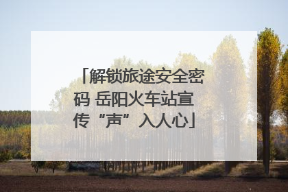 解锁旅途安全密码 岳阳火车站宣传“声”入人心