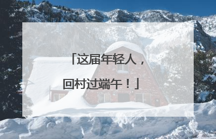 这届年轻人，回村过端午！