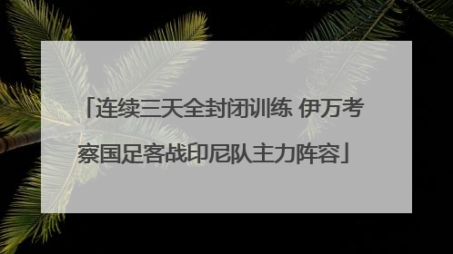 连续三天全封闭训练 伊万考察国足客战印尼队主力阵容