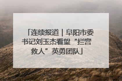 连续报道｜阜阳市委书记刘玉杰看望“拦窨救人”英勇团队