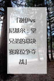 谢伊vs尼基尔：堂兄弟的总决赛席位争夺战