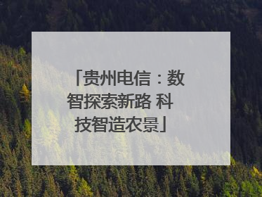 贵州电信：数智探索新路 科技智造农景