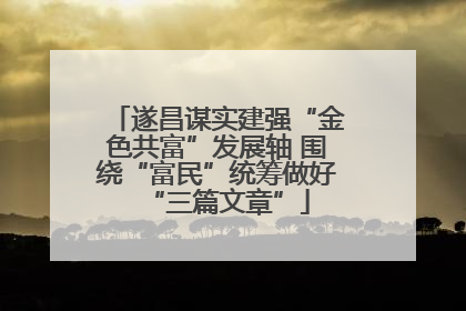 遂昌谋实建强“金色共富”发展轴 围绕“富民”统筹做好“三篇文章”
