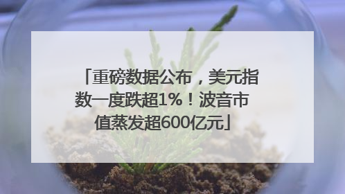 重磅数据公布，美元指数一度跌超1%！波音市值蒸发超600亿元