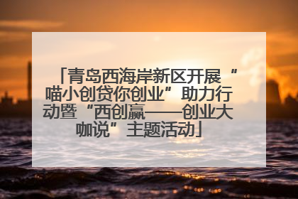 青岛西海岸新区开展“喵小创贷你创业”助力行动暨“西创赢——创业大咖说”主题活动