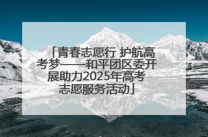 青春志愿行 护航高考梦——和平团区委开展助力2025年高考志愿服务活动