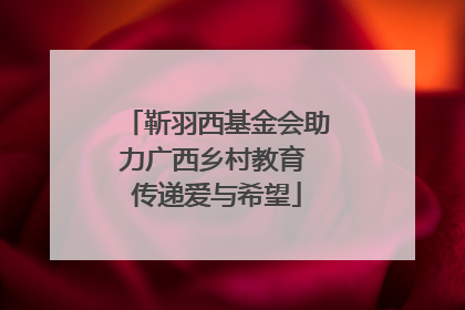 靳羽西基金会助力广西乡村教育 传递爱与希望