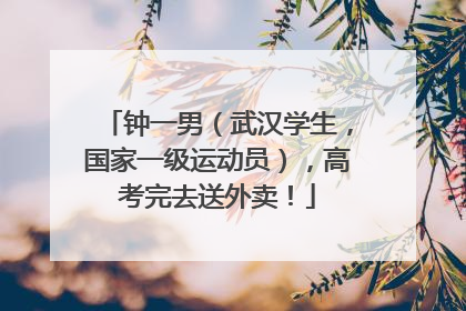 钟一男（武汉学生，国家一级运动员），高考完去送外卖！