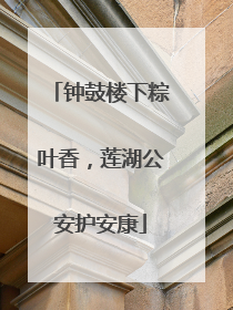 钟鼓楼下粽叶香，莲湖公安护安康