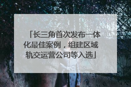 长三角首次发布一体化最佳案例，组建区域轨交运营公司等入选
