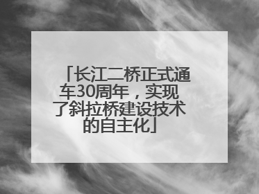长江二桥正式通车30周年，实现了斜拉桥建设技术的自主化