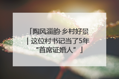 陶风淄韵·乡村好景｜这位村书记当了5年“首席证婚人”