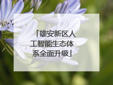 雄安新区人工智能生态体系全面升级