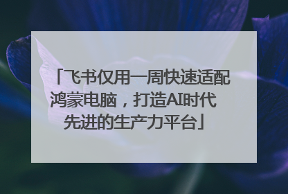 飞书仅用一周快速适配鸿蒙电脑，打造AI时代先进的生产力平台