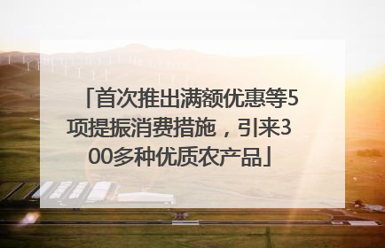 首次推出满额优惠等5项提振消费措施，引来300多种优质农产品