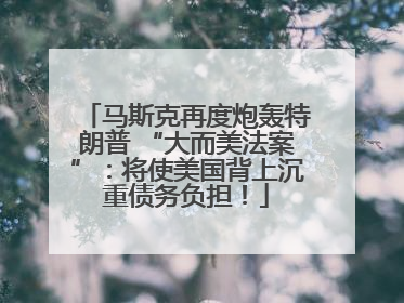 马斯克再度炮轰特朗普 “大而美法案”：将使美国背上沉重债务负担！