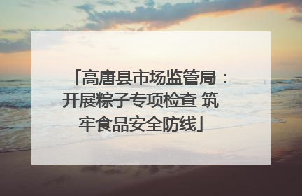 高唐县市场监管局：开展粽子专项检查 筑牢食品安全防线