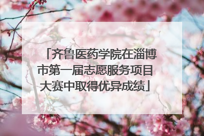 齐鲁医药学院在淄博市第一届志愿服务项目大赛中取得优异成绩