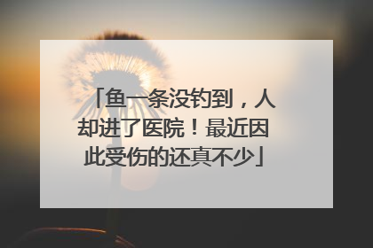 鱼一条没钓到，人却进了医院！最近因此受伤的还真不少