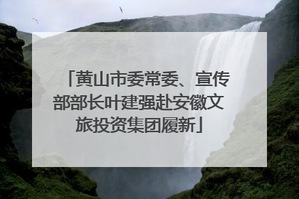 黄山市委常委、宣传部部长叶建强赴安徽文旅投资集团履新
