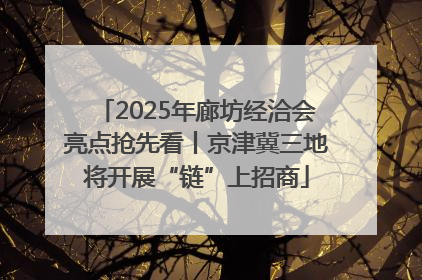2025年廊坊经洽会亮点抢先看丨京津冀三地将开展“链”上招商