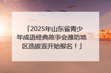 2025年山东省青少年成语经典故事会潍坊地区选拔赛开始报名！