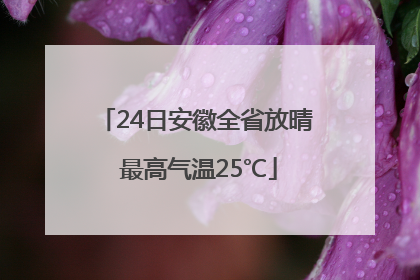 24日安徽全省放晴 最高气温25℃