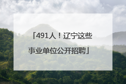 491人！辽宁这些事业单位公开招聘